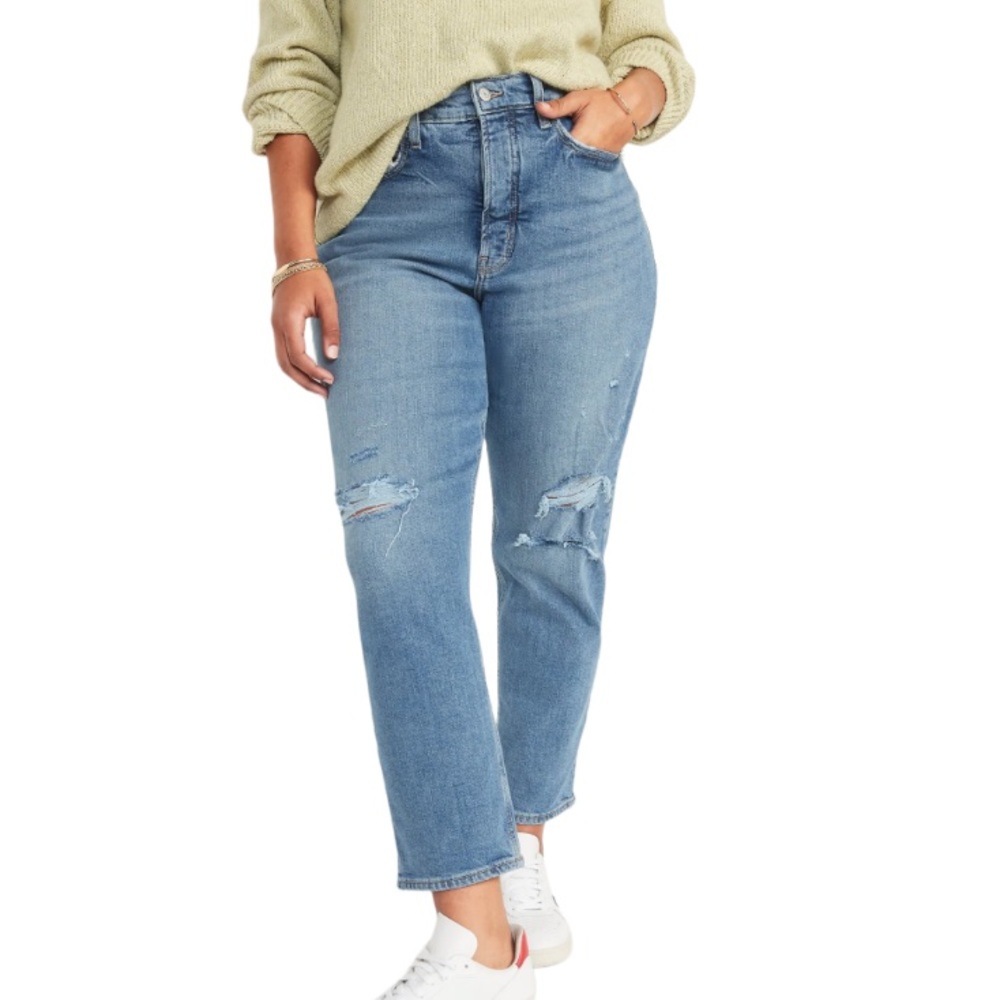 Old Navy NWT Extra high waisted button fly sky high straight jean size 14P